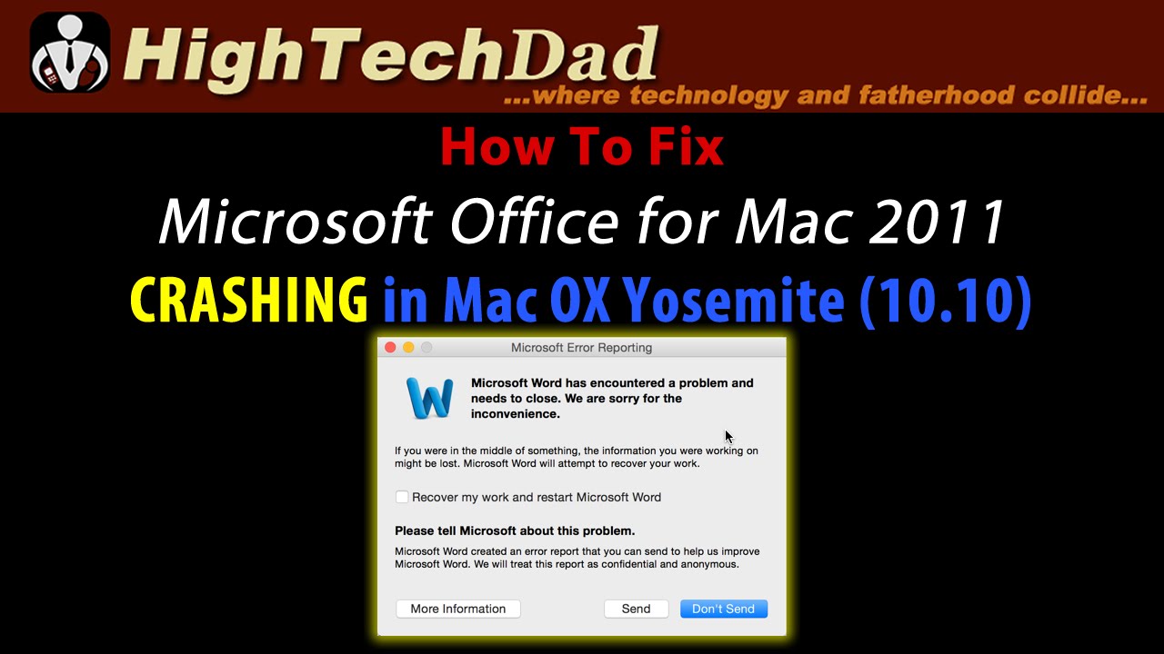 microsoft office 2011 for mac issues
